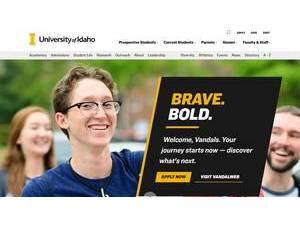 University of Idaho's official website homepage screenshot