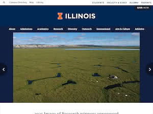 University of Illinois Urbana-Champaign's official website homepage screenshot