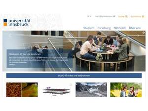 University of Innsbruck's official website homepage screenshot