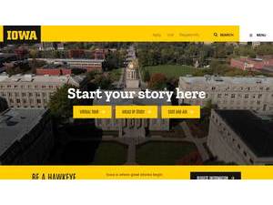 University of Iowa's official website homepage screenshot