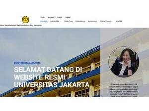 University of Jakarta's official website homepage screenshot