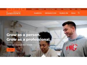 University of Jamestown's official website homepage screenshot