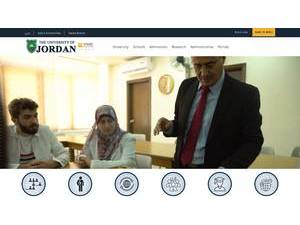 University of Jordan's official website homepage screenshot
