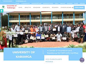 University of Kabianga's official website homepage screenshot