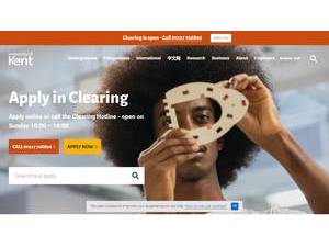 University of Kent's official website homepage screenshot