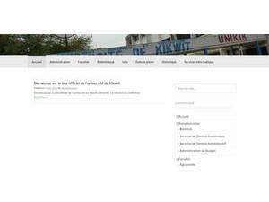 University of Kikwit's official website homepage screenshot