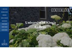 University of King's College's official website homepage screenshot