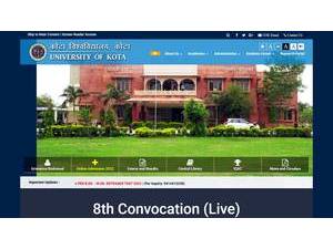 University of Kota's official website homepage screenshot