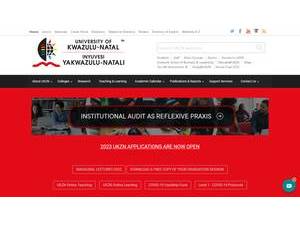 University of KwaZulu-Natal's official website homepage screenshot