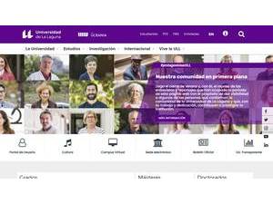 University of La Laguna's official website homepage screenshot
