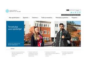 University of Lapland's official website homepage screenshot