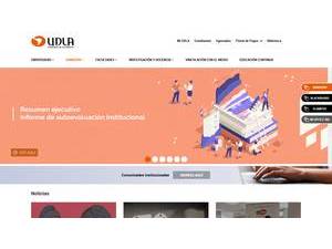 University of Las Américas's official website homepage screenshot