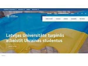 University of Latvia's official website homepage screenshot