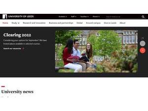 University of Leeds's official website homepage screenshot