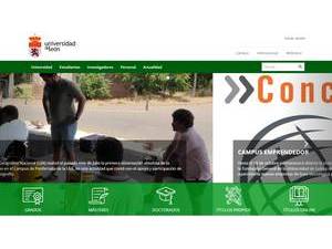 University of León's official website homepage screenshot