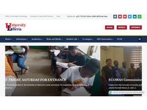University of Liberia's official website homepage screenshot