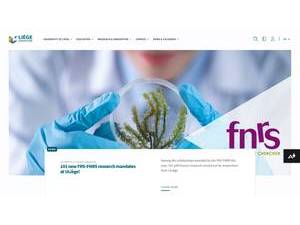 University of Liège's official website homepage screenshot