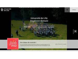 University of Lille's official website homepage screenshot