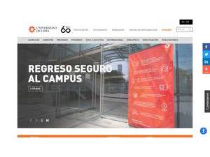 University of Lima's official website homepage screenshot