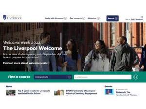 University of Liverpool's official website homepage screenshot