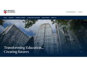 University of London's official website homepage screenshot