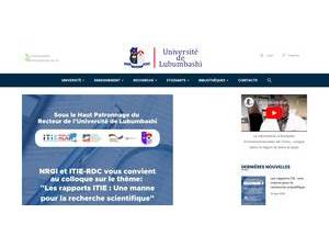 University of Lubumbashi's official website homepage screenshot
