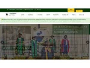 University of Lusaka's official website homepage screenshot