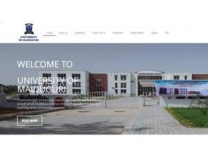 University of Maiduguri's official website homepage screenshot