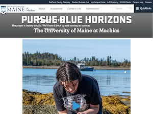 University of Maine at Machias's official website homepage screenshot
