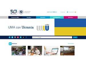 University of Málaga's official website homepage screenshot