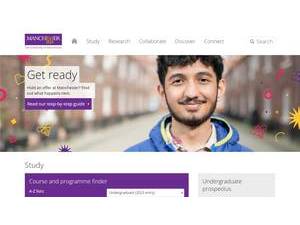 University of Manchester's official website homepage screenshot