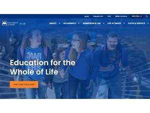 University of Mary's official website homepage screenshot