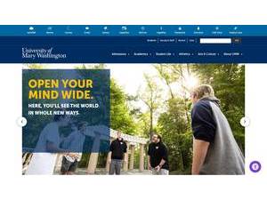 University of Mary Washington's official website homepage screenshot