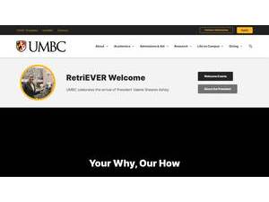 University of Maryland, Baltimore County's official website homepage screenshot