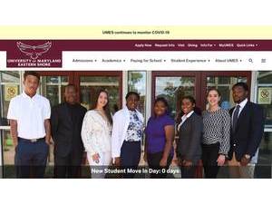 University of Maryland Eastern Shore's official website homepage screenshot