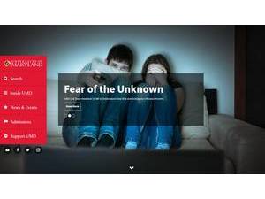 University of Maryland's official website homepage screenshot
