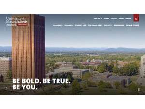 University of Massachusetts Amherst's official website homepage screenshot