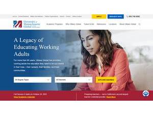 University of Massachusetts Global's official website homepage screenshot