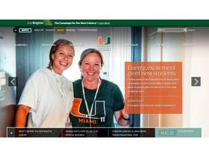 University of Miami's official website homepage screenshot