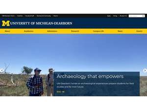 University of Michigan-Dearborn's official website homepage screenshot