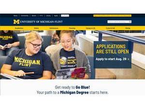 University of Michigan-Flint's official website homepage screenshot