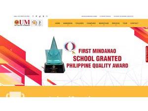 University of Mindanao's official website homepage screenshot