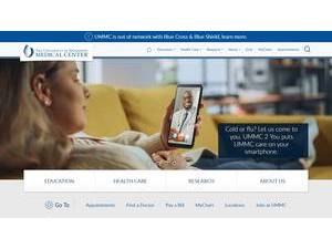 University of Mississippi Medical Center's official website homepage screenshot