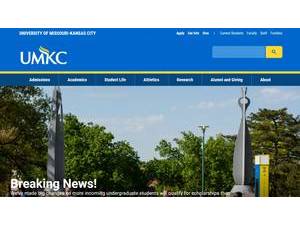 University of Missouri-Kansas City's official website homepage screenshot