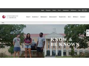 University of Mobile's official website homepage screenshot