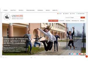 University of Modena and Reggio Emilia's official website homepage screenshot