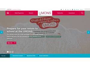 University of Mons's official website homepage screenshot