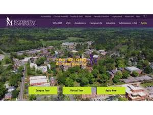 University of Montevallo's official website homepage screenshot
