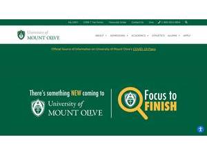 University of Mount Olive's official website homepage screenshot