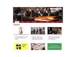 University of Music and Performing Arts Munich's official website homepage screenshot